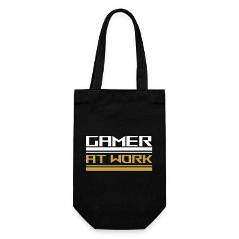Gamer at work white - Geschenkbeutel für Flaschen - Schwarz - Vorne
