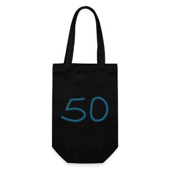 50e anniversaire cinquante numéro bleu - Sac à bouteille - noir - Devant