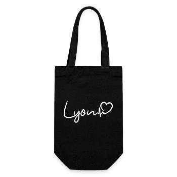 Lyon Herzschlag - Geschenkbeutel für Flaschen - Schwarz - Vorne