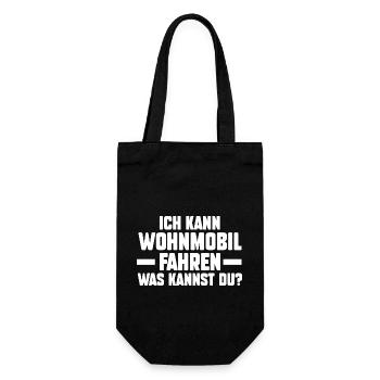 Wohnmobil Wohnwagen Campingplatz Camping Camper - Geschenkbeutel für Flaschen - Schwarz - Vorne