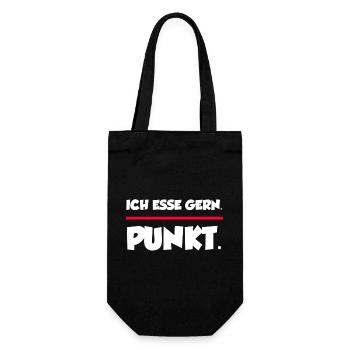 Ich esse gern. Punkt. | Lustiger Spruchshirt - Geschenkbeutel für Flaschen - Schwarz - Vorne