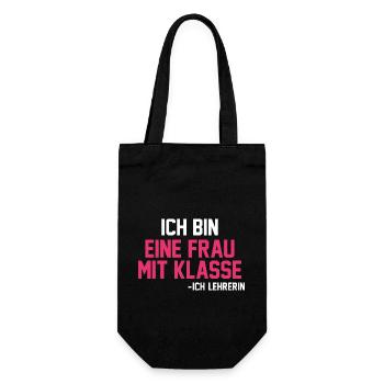 Schullehrerin Lehrerin - Geschenkbeutel für Flaschen - Schwarz - Vorne