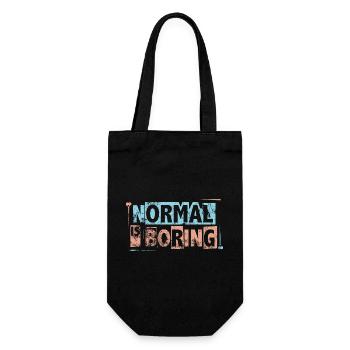Normal ist langweilig - Autismus-Bewusstseins-Puzzleteile - Geschenkbeutel für Flaschen - Schwarz - Vorne