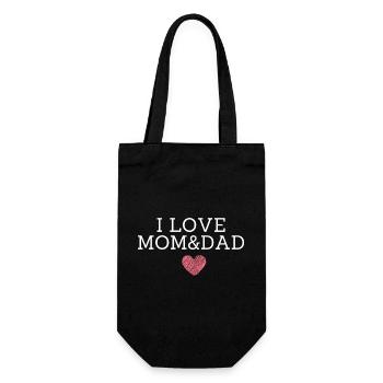 I love mom and dad - Gift Bag for Bottles - black - Front