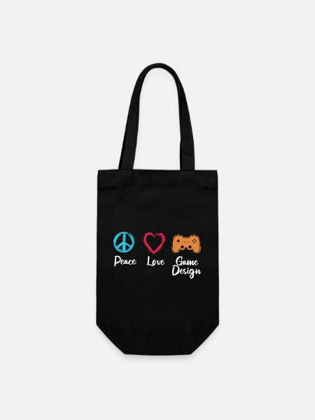 Peace Love Game Design - Sac à bouteille - noir