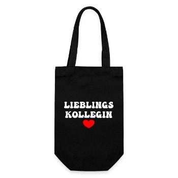 Lieblingskollegin - Geschenkbeutel für Flaschen - Schwarz - Vorne