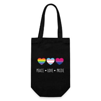 Pride Month LGBT - Peace, Love, Pride - Gift Bag for Bottles - black - Front