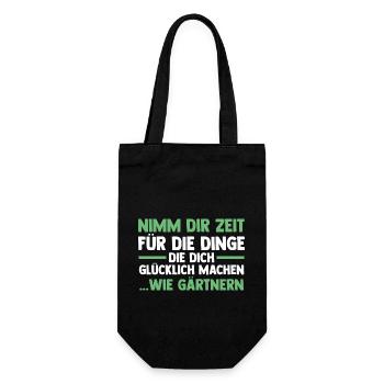 Gartenarbeit Hobbygärtner Gärtner Garten - Geschenkbeutel für Flaschen - Schwarz - Vorne