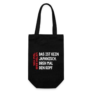 Das ist kein japanisch dreh mal den Kopf Bier - Geschenkbeutel für Flaschen - Schwarz - Vorne