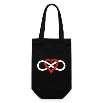 Amour infini (blanc) - Sac à bouteille - noir - Devant