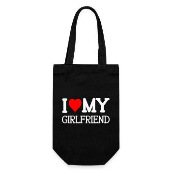 Heart and Letters Love Message Design - Gift Bag for Bottles - black - Front