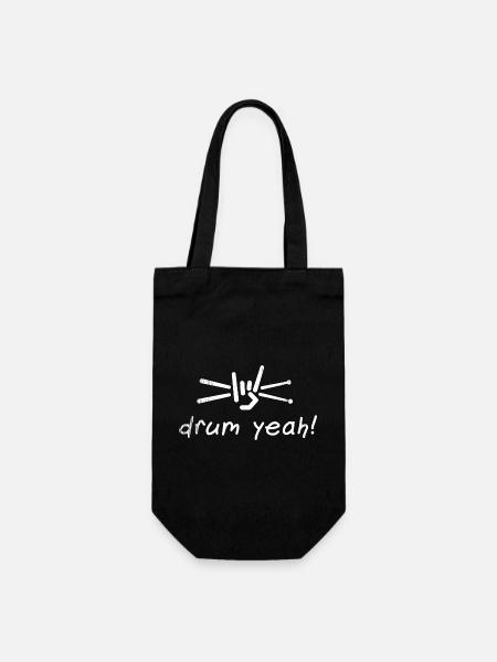 Drum Yeah! Energetic Drum Pattern Illustration - Gift Bag for Bottles - black