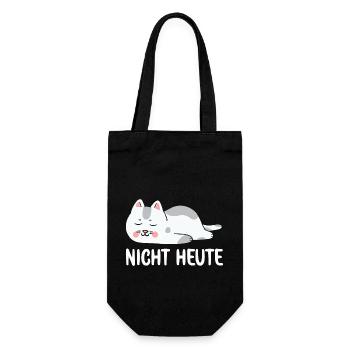 Bitte nicht Heute Müde Katze will schlafen Katzen - Geschenkbeutel für Flaschen - Schwarz - Vorne