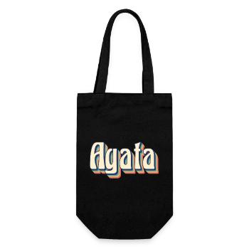 Vintage Retro Achat T-Shirt T-Shirt Geschenkidee - Geschenkbeutel für Flaschen - Schwarz - Vorne