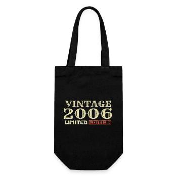 2006 Vintage: 18th Anniversary Unique Retro Gift - Gift Bag for Bottles - black - Front
