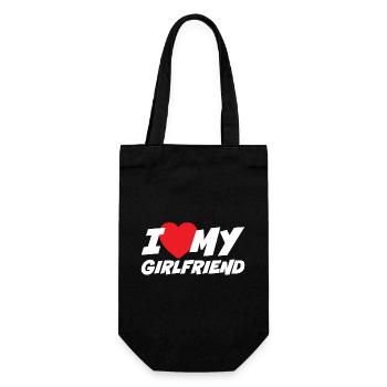 I Love my Girlfriend - Gift Bag for Bottles - black - Front