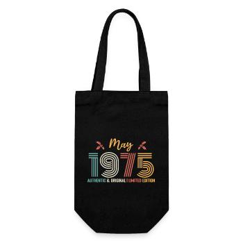 Mai 1975 Jubiläum Mai 1975 Retro - Geschenkbeutel für Flaschen - Schwarz - Vorne