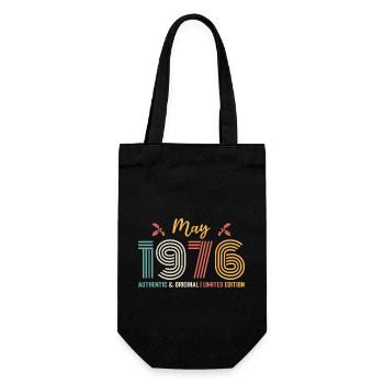 May 1976 Birthday May 1976 Retro - Gift Bag for Bottles - black - Front