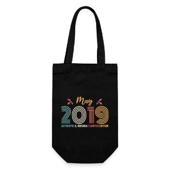 Mai 2019 Jubiläum Mai 2019 Retro - Geschenkbeutel für Flaschen - Schwarz - Vorne