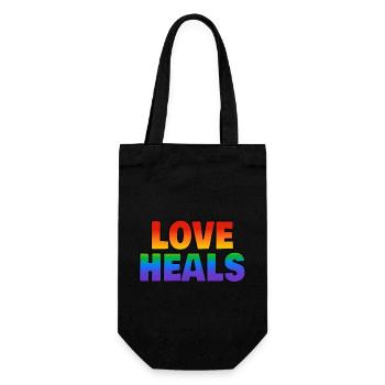 Liebe heilt LGBTQ-Regenbogen - Geschenkbeutel für Flaschen - Schwarz - Vorne