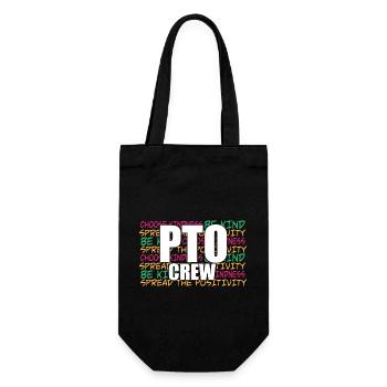 PTO Crew School Volunteer Parent Teacher - Geschenkbeutel für Flaschen - Schwarz - Vorne