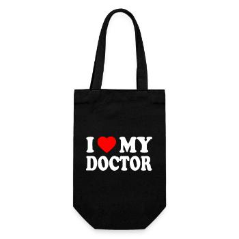 I love my doctor - Geschenkbeutel für Flaschen - Schwarz - Vorne
