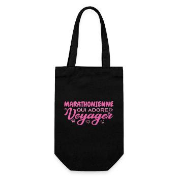 Marathonienne globe-trotteuse passionnée de voyage - Sac à bouteille - noir - Devant