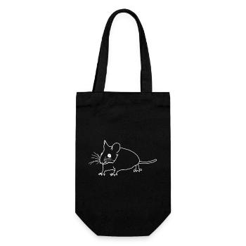 Maus lineart - Geschenkbeutel für Flaschen - Schwarz - Vorne