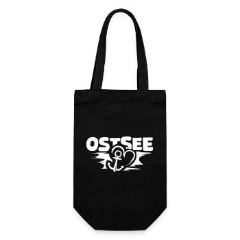Baltic Sea Anchor Love Heart Water Sea Symbol Logoo - Gift Bag for Bottles - black - Front
