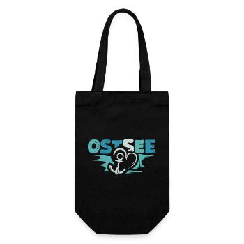 Ancre baltique rétro amour coeur logo symbole vintage - Sac à bouteille - noir - Devant