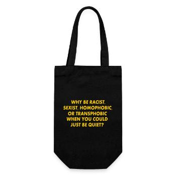 why be racist sexist homophobic or transphobic - Sac à bouteille - noir - Devant