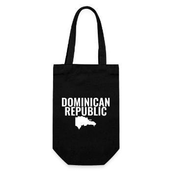 Dominican Republic Karte Dominikanische - Geschenkbeutel für Flaschen - Schwarz - Vorne