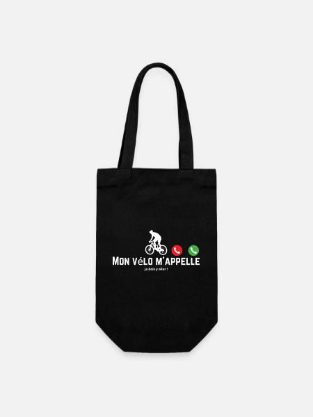 Mein Fahrrad ruft, ich muss los! Fahrrad-Geschenk - Geschenkbeutel für Flaschen - Schwarz
