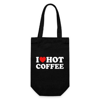 I Love Hot Coffee Coffee Saying - Gift Bag for Bottles - black - Front