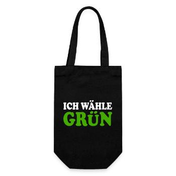 ich wähle grün - Geschenkbeutel für Flaschen - Schwarz - Vorne