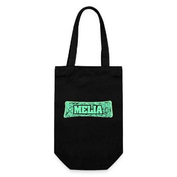 Geschenk für Melia - Geschenkbeutel für Flaschen - Schwarz - Vorne