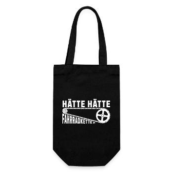 Hätte Hätte Fahrradkette Deutsche Redewendung - Geschenkbeutel für Flaschen - Schwarz - Vorne