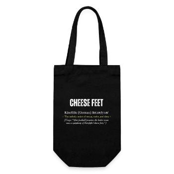 "Cheese Feet" definition with wit - Gift Bag for Bottles - black - Front