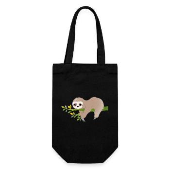 Relaxed Sloth – Charming Relax Motif - Gift Bag for Bottles - black - Front