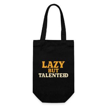 Lazy But Talented - Gift Bag for Bottles - black - Front