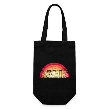 Vintage Sunset PARIS - Geschenkbeutel für Flaschen - Schwarz - Vorne