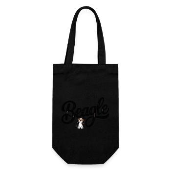 Beagle - Cooles Haustier-Logo - Geschenkbeutel für Flaschen - Schwarz - Vorne