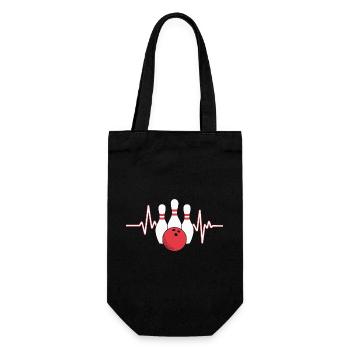 Bowling Herzschlag Design - Geschenkbeutel für Flaschen - Schwarz - Vorne