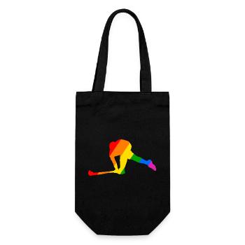 Rainbow Field Hockey Player - Geschenkbeutel für Flaschen - Schwarz - Vorne