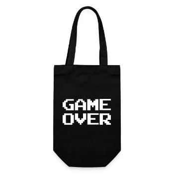 Pixel Game Over Rétro - Sac à bouteille - noir - Devant