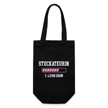 Stuckateurin Ausbildung 1 Lehrjahr Stuckateur - Geschenkbeutel für Flaschen - Schwarz - Vorne