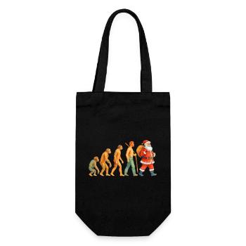 Evolution zum Weihnachtsmann – Watercolor Xmas - Geschenkbeutel für Flaschen - Schwarz - Vorne