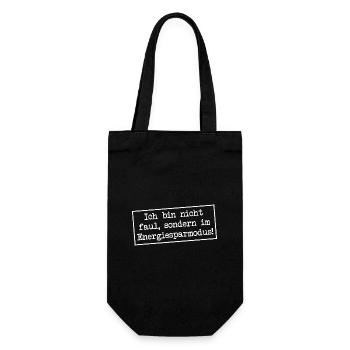 I'm not lazy, I'm in energy saving mode! - Gift Bag for Bottles - black - Front