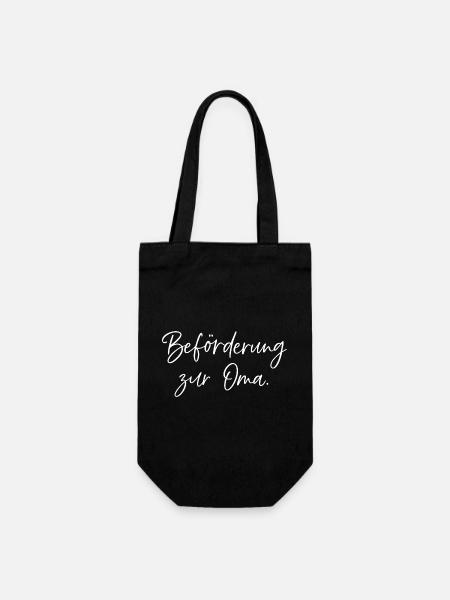 beförderung zur Oma (weiß) - Geschenkbeutel für Flaschen - Schwarz