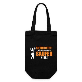 Team Braut – Unsere Party, unsere Regeln - Geschenkbeutel für Flaschen - Schwarz - Vorne